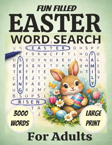 Christian Easter Word Search for Adults and Seniors: Large Print Word Find Puzzle Book with 3000 Hidden Words, 6 Themed Sections and Bible Facts on Every Page by Lodestone Works