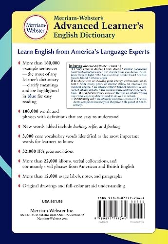 Merriam-Webster’s Advanced Learner’s English Dictionary - For ESL, EFL, ELL, & TEFL Study & Instruction by Merriam-Webster