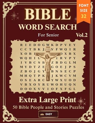 Extra Large Print Bible Word Search for Seniors: Volume 2: Bible People and Stories Puzzle — Senior-Friendly Extra Large Print, Easy to Start by Riley North