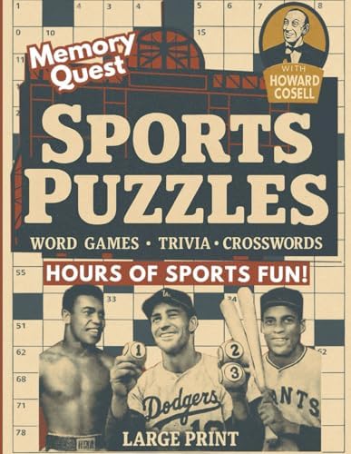 Memory Quest Sports Puzzles: Word Games, Trivia, Crosswords & Brain Boosters: Large Print Activity Book For Adults & Seniors by Frankie Lane