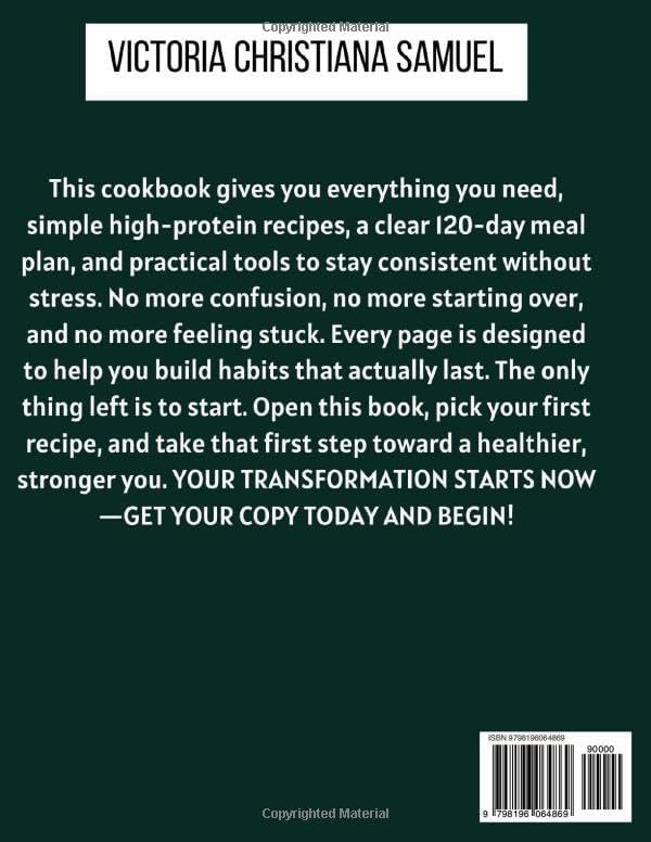 Super Easy GLP-1 High-Protein Cookbook for Weight Loss: 100 Easy High-Protein Recipes with Full-Color Photos to Boost Metabolism, Control Appetite & Support Fast, Healthy Fat Loss by Victoria Christiana Samuel
