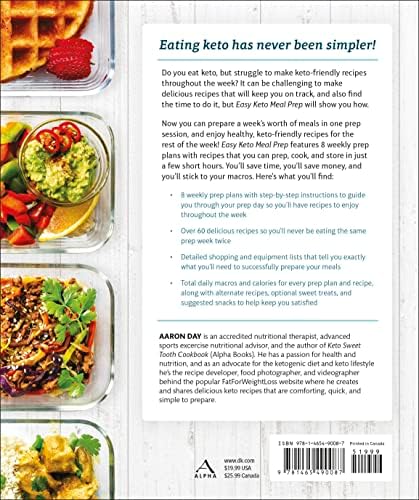 Easy Keto Meal Prep: Simplify Your Keto Diet with 8 Weekly Meal Plans and 60 Delicious Recipes by Aaron Day