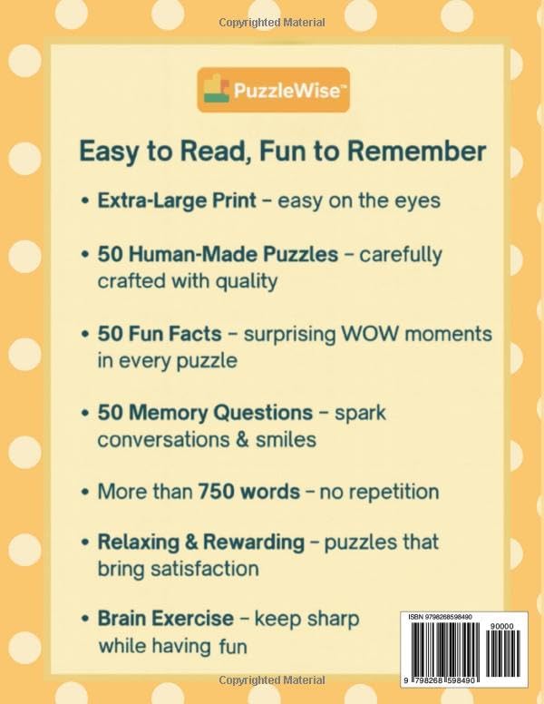 Nostalgic Word Search for Adults and Seniors: Word Search books for Adults Large Print — Relaxing Word Puzzles, Brain Games to Boost Memory, and Fun Facts by PuzzleWise Publishing