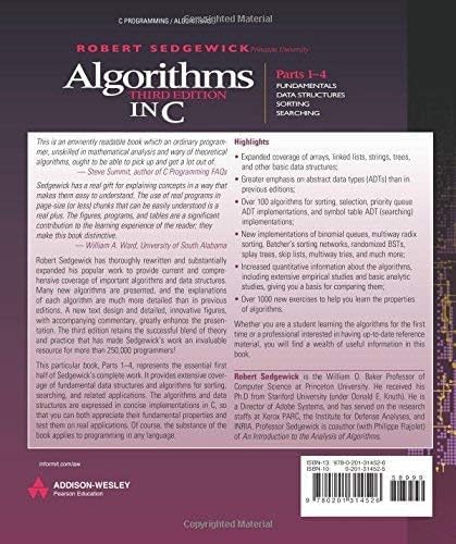 Algorithms in C, Parts 1-4: Fundamentals, Data Structures, Sorting, Searching by Robert Sedgewick