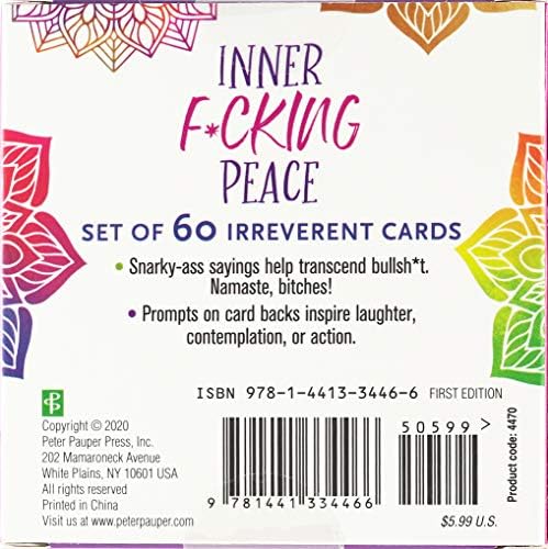 Inner Fucking Peace Motivational Card Deck (60 Pack) by Peter Pauper Press