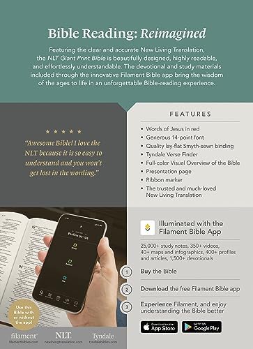 NLT Giant Print Bible, Filament Enabled (LeatherLike, Cranberry Flourish, Indexed, Red Letter) by New Living Translation