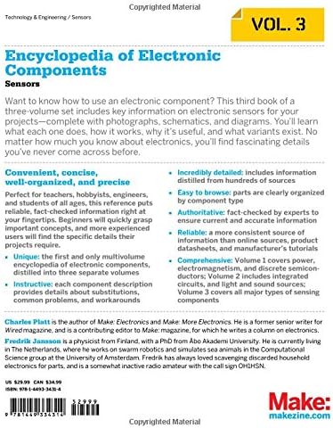 Encyclopedia of Electronic Components Volume 3: Sensors for Location, Presence, Proximity, Orientation, Oscillation, Force, Load, Human Input, Liquid ... Light, Heat, Sound, and Electricity by Charles Platt