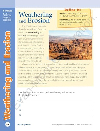 Evan-Moor Skill Sharpeners Science Workbook, Grade 5, Physical, Life, and Earth Science, Activities, Organisms and Ecosystems, Atmosphere, Mixtures and Solutions, Chemical Reactions, Homeschool by Evan-Moor Educational Publishers