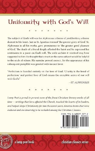 Uniformity with God's Will - Hard Cover by St Alphonsus De Liguori