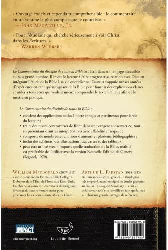 Believer's Bible Commentary, William MacDonald, Le Commentaire Du Disciple de Toute La Bible by William MacDonald