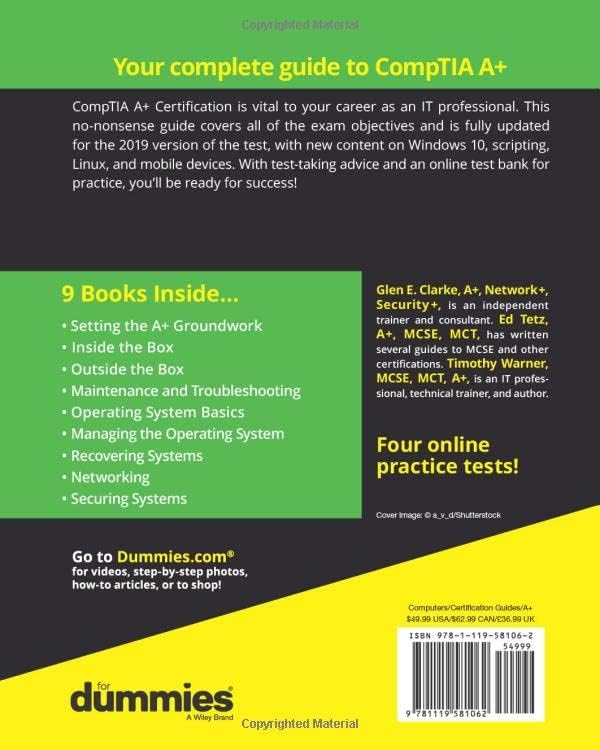 CompTIA A+ Certification All-in-One For Dummies (For Dummies (Computer/Tech)) by Glen E. Clarke