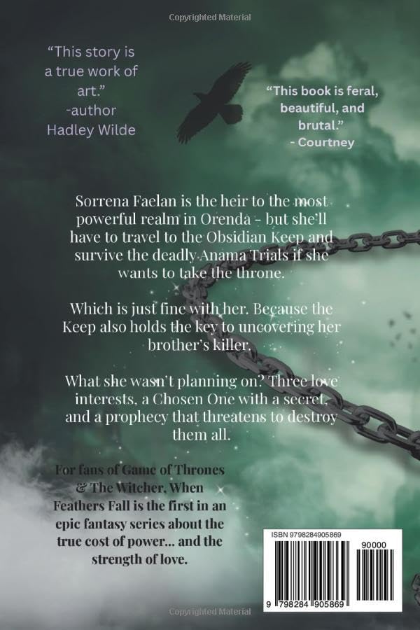 When Feathers Fall: An Epic Romantasy of Doomed Love, Dark Trials, and the Chains That Bind (Chains of Orenda) by N.M. Peterson