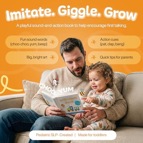 Imitation Book: Interactive & Fun Learn to Talk Board Book For Toddlers Ages 0-4, Written by a Speech Therapist by Stephanie Anderson M.S. CCC-SLP