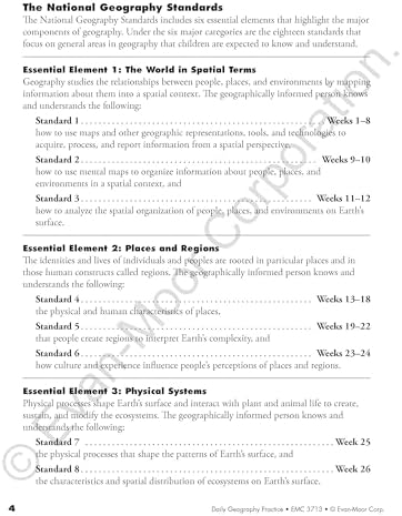 Evan-Moor Daily Geography Practice, Grade 4, Homeschooling and Classroom Resource Workbook, Reproducible Worksheets, Teaching Edition, USA, World, Continents, Oceans, Countries by Evan-Moor Educational Publishers