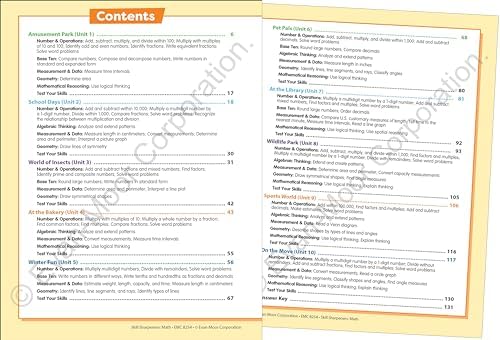 Evan-Moor Skill Sharpeners Math Workbook, Grade 4, Multiplication, Division, Test Prep, Number Sequencing, Geometry, Measurements, Graphing, Fractions, Decimals, Logical Thinking, Algebra, Homeschool by Evan-Moor Educational Publishers