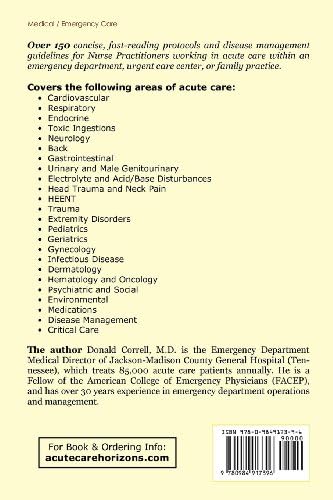 Nurse Practitioner Acute Care Protocols and Disease Management: For Family Practice, Urgent Care, and Emergency Medicine by Donald Correll