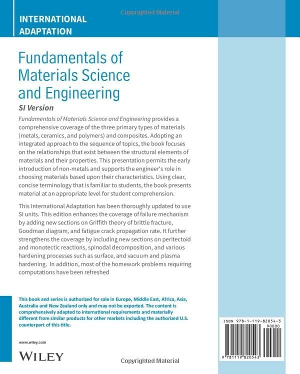 Fundamentals of Materials Science and Engineering: An Integrated Approach, International Adaptation by William D. Callister Jr.