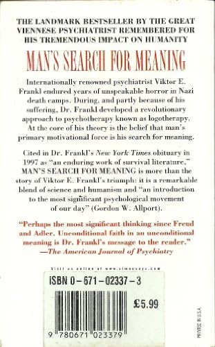 Man's Search For Meaning by Viktor E. Frankl