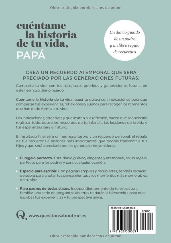 Cuéntame la historia de tu vida, papá: Un diario guiado de un padre y un libro regalo de recuerdos (Libros de la serie Cuéntame la historia de tu vida) (Spanish Edition) by Questions About Me