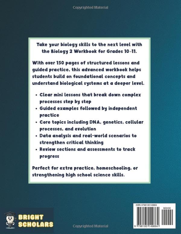 Mastering Core Biology Workbook For Grades 10-11: 150+ Pages High School Biology Quick Study, 10th Grade Science Homeschool Curriculum Common Core, ... (Bright Scholars Grades 7–12 Collection) by Bright Scholars