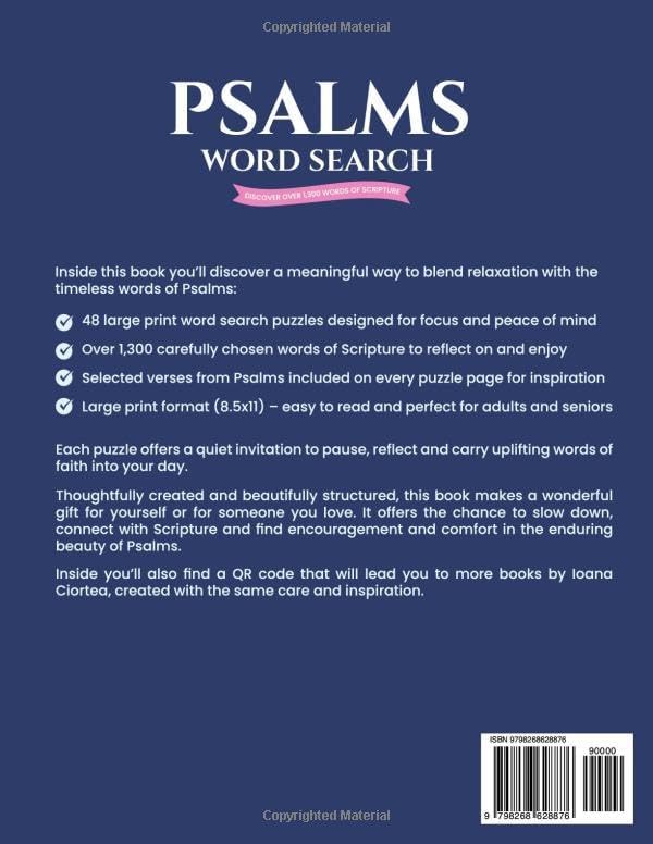 Psalms Word Search: 48 Large Print Bible Word Search Puzzles with Selected Psalms – Christian Puzzle Book for Relaxation, Focus and Senior Brain Health (Faith Puzzle Collection) by CIORTEA IOANA