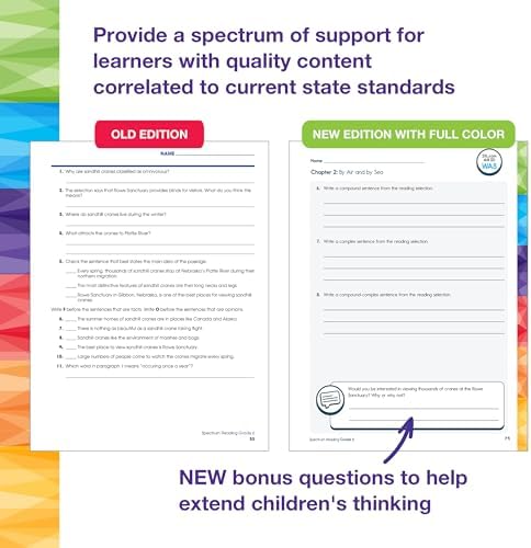 Spectrum Reading 6th Grade Workbook, Activity Book Covering Nonfiction and Fiction Passages, Story Structure, and more, Classroom or Homeschool Curriculum by Spectrum