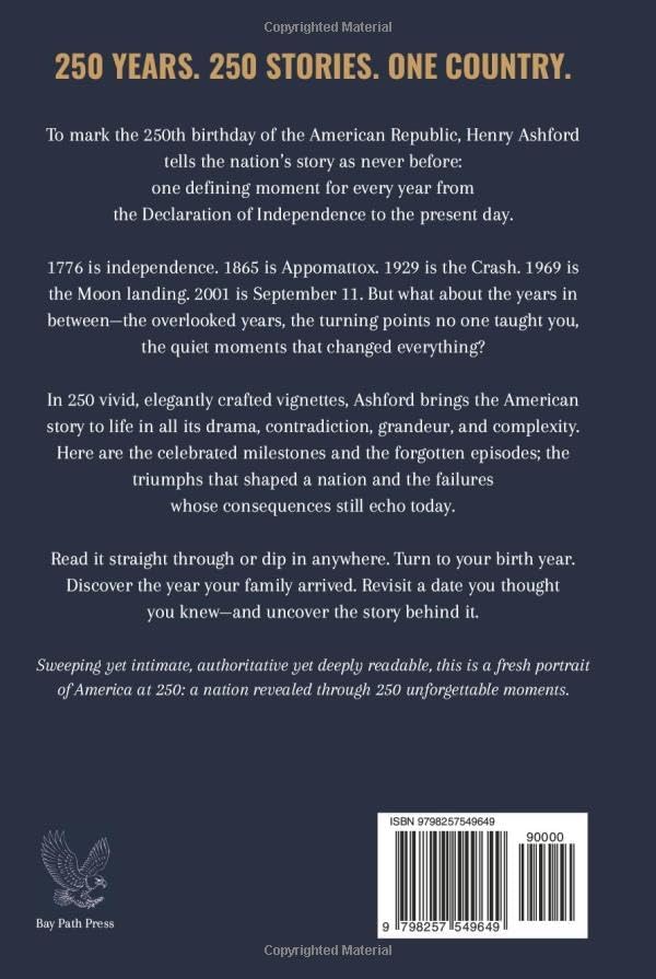 AMERICA: 250 Years, 250 Stories: A Year-by-Year History of the United States by Henry Ashford