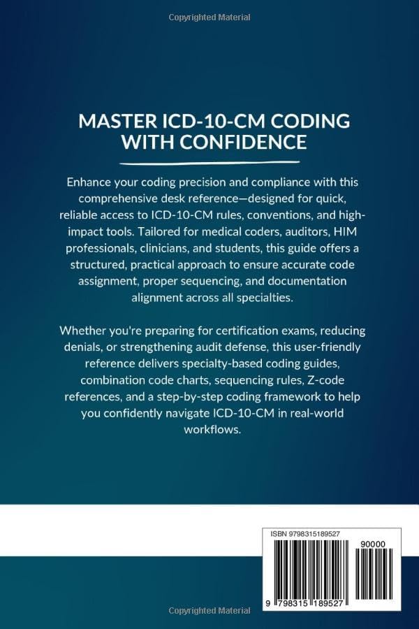 ICD-10-CM Desk Reference: A Quick-Access Guide to Accurate ICD-10-CM Coding with Clear Explanations, Practical Examples, and Essential Guidelines by Emily J. Carter
