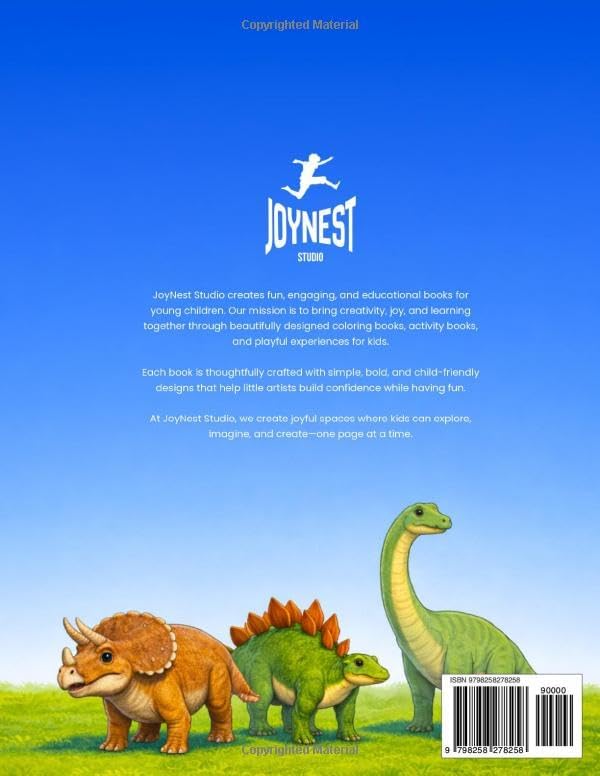 Dinosaur Coloring Book for Kids Ages 3–8: Fun & Easy Dinosaur Coloring Pages with Reference Images (JoyNest Kids Coloring Series) by JoyNest Studio