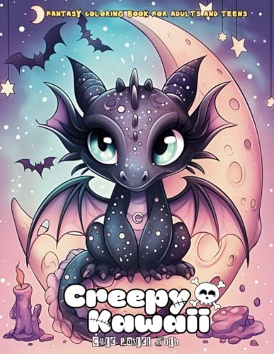 Creepy Kawaii Cute Pastel Goth Coloring Book: A Fantasy Horror Coloring Book for Adults, Teens and Kids with 50 Spooky Adorable Monsters and Creatures for hours of Relaxation and Stress Relief by Hue Ink