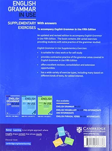 English Grammar in Use Supplementary Exercises Book with Answers: To Accompany English Grammar in Use Fifth Edition by Louise Hashemi