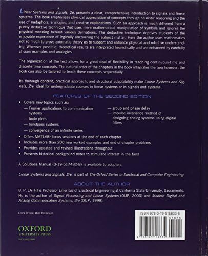 Linear Systems and Signals, 2nd Edition by B. P. Lathi