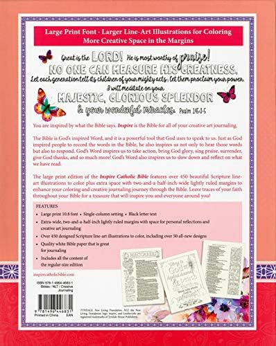 Inspire Catholic Bible NLT Large Print (LeatherLike, Multicolor): The Bible for Coloring & Creative Journaling by New Living Translation