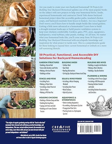 50 Projects for Building Your Backyard Homestead, Updated Edition: A Hands-On, Step-By-Step Sustainable-Living Guide (Creative Homeowner) Self-Sufficiency Gardening, Chicken Coops, Sheds, and More by David Toht