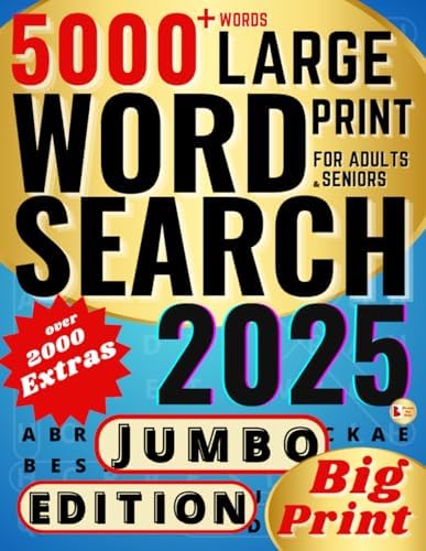 5000 Words Large Print Word Search for Adults & Seniors: Keep Your Mind Sharp and Prevent Dementia and Alzheimer’s With Brain-Stimulating Puzzles. Solutions Included - Jumbo Edition by Brownie Red Books