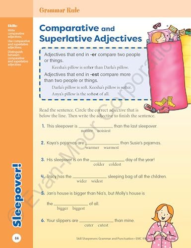 Evan-Moor Skill Sharpeners Grammar and Punctuation Workbook, Grade 2, Nouns, Verbs, Sentence Structure, Subject, Predicate, Language Handbook, Real-World Practice, Fun Activities, Homeschool, Practice by Evan-Moor Educational Publishers