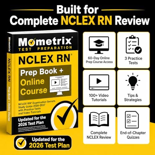 NCLEX RN Prep Book + Online Course - NCLEX RN Examination Secrets Study Guide 2026-2027 with Practice Tests and Video Tutorials: [9th Edition] by Matthew Bowling