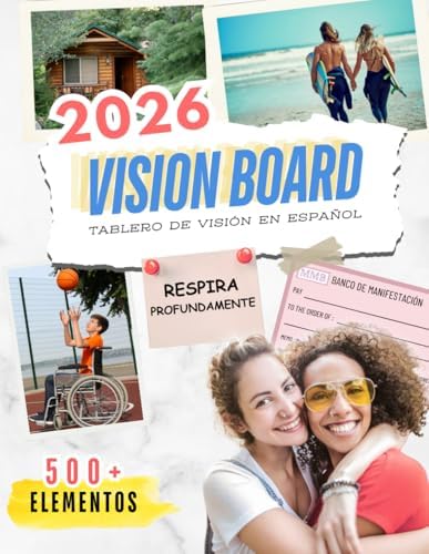 Vision Board 2026 – Tablero de Vision en Español para Adultos: Manifiesta tu Año de Sueños con este Libro con más de 500 Imágenes, Palabras, Citas, y ... para Mujeres y Hombres (Spanish Edition) by Coach and Talent