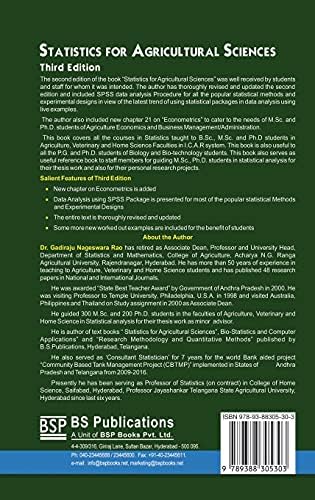 Statistics for Agricultural Sciences by G Nageswara Rao