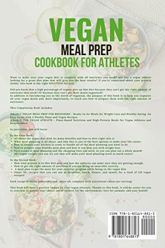 Vegan Meal Prep Cookbook for Athletes: 2 Books in 1: Ready-to-Go and High-Protein Meals with 120+ Delicious Vegan Recipes by Mark Power