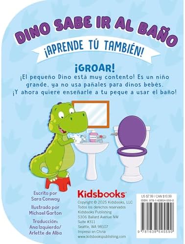 Dino Sabe ir Al Baño: ¡Aprende Tu Tambien! ¡Aprende Fácil, Paso a Paso! Recomendado para Niños de 2 a 3 Años (Spanish Edition) by Michael Garton