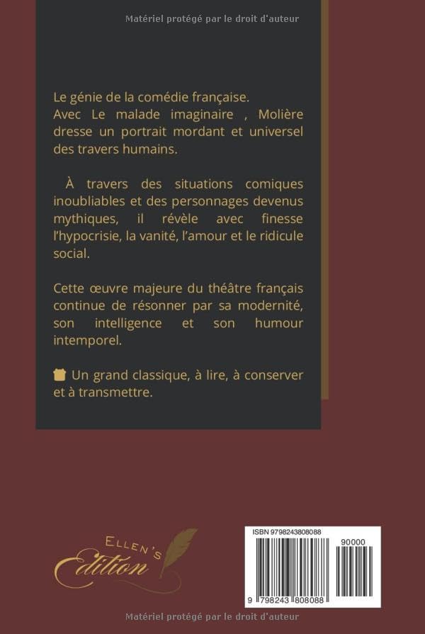 LE MALADE IMAGINAIRE: La comédie savoureuse de la médecine et de la peur - Édition Prestige Collector — Texte intégral (French Edition) by Molière
