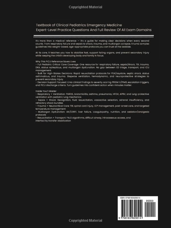 Textbook of Clinical Pediatrics Emergency Medicine: An Evidence-Based Guide to Acute Diagnosis, Resuscitation, and Critical Care Procedures for Emergency & ICU Teams by DR EMILY J. REYNOLDS