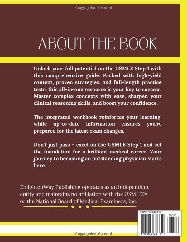 First Aid for the USMLE Step 1 2025-2026: All in One Prep Guide to Ace Your Exam with a Comprehensive Review, Strategies & Full-Length Practice Tests + Workbook by EnlightenWay Publishing