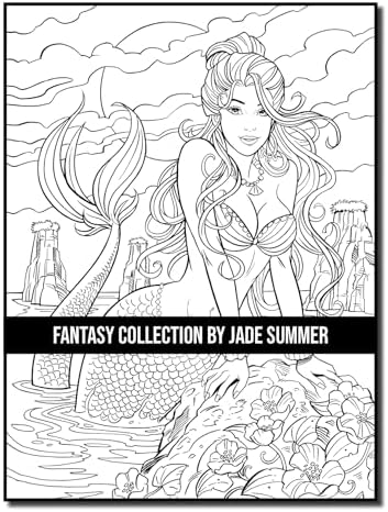 Fantasy Collection: An Adult Coloring Book with 100+ Incredible Coloring Pages of Mermaids, Fairies, Vampires, Dragons, and More! by Jade Summer