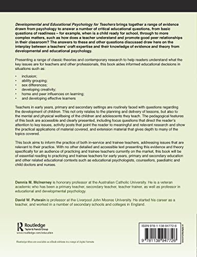 Developmental and Educational Psychology for Teachers by Dennis McInerney