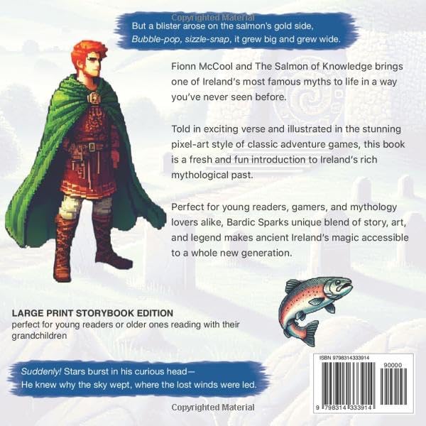 Fionn McCool and the Salmon of Knowledge: A Vibrant Retelling in Pixel and Rhyme (Picturebook Edition for Younger Readers) (Bardic Sparks: Irish Mythology for Kids) by Brian O'Connell