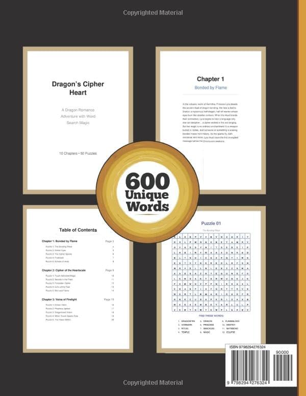 Romantasy Word Search Book: Dragon's Cipher Heart - A Story-Driven Puzzle Adventure with Dragons, Fae & Forbidden Romance: 50 Magical Romance Puzzles ... of Fae Courts, Dragon Bonds & Enchanted Love by Deep Jsh26