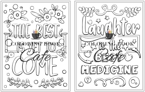 100 Inspirational Quotes Coloring Book for Adults: 100 Motivational Quotes, Positive Affirmations and Inspirational Phrases for Stress Relief and Relaxation by Coloring Book Cafe