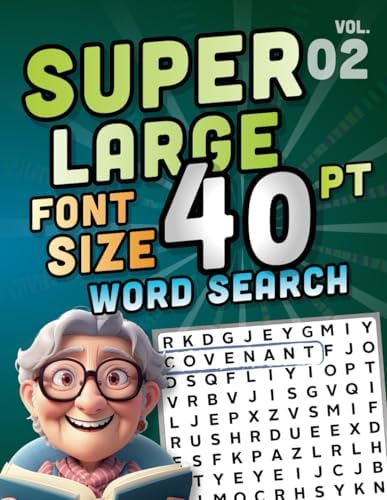 SUPER LARGE FONT SIZE 40 pt WORD SEARCH, vol. 02: Huge Jumbo Print Puzzle Book with XL Letters for the Visually Impaired and Seniors (Themed SUPER LARGE FONT 40 pt WORD SEARCH) by DB Publishing